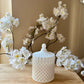 Matt White Geometric Candle