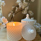 Matt White Geometric Candle
