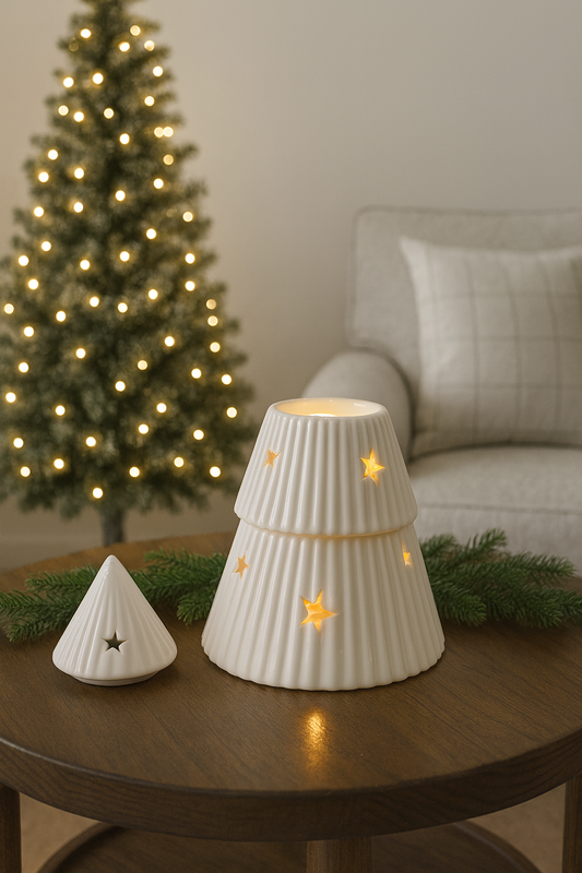 Ceramic White Christmas Tree Burner
