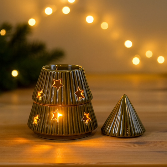 Ceramic Green Christmas Tree Burner
