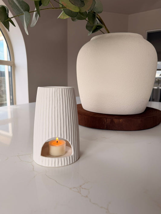 Ribbed Matt White Burner